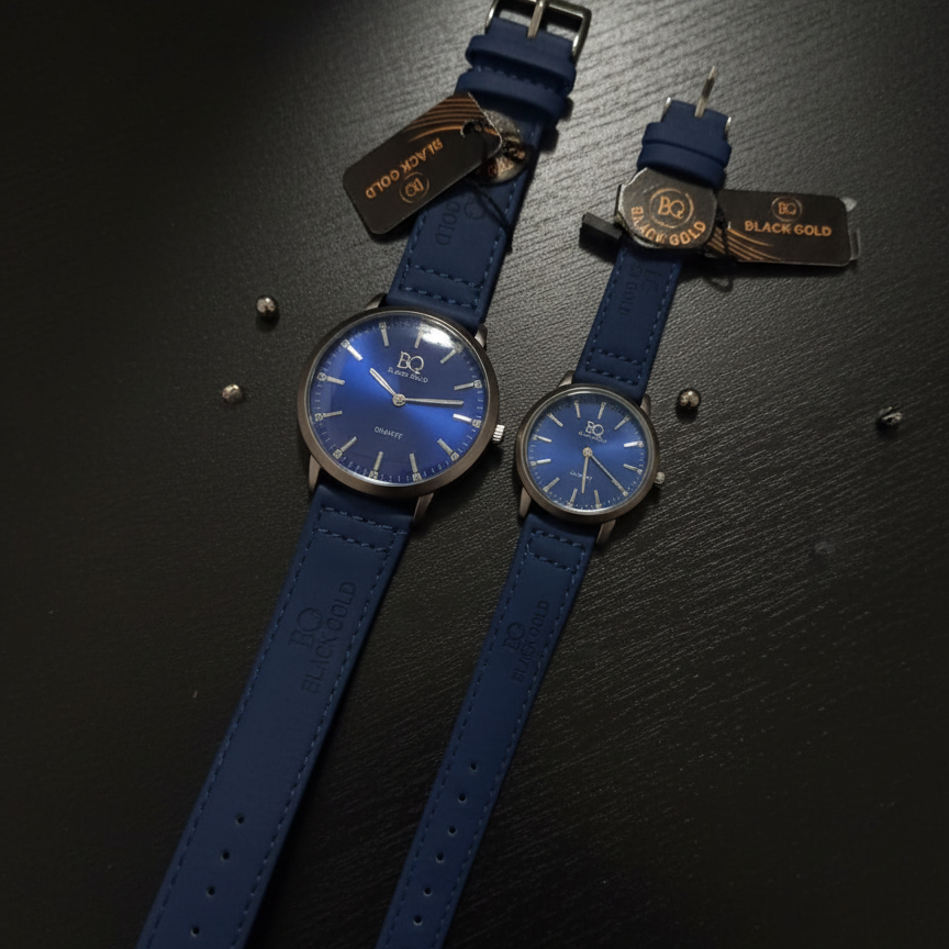 Pack of 2 BG Couple Watches | Matching Men’s & Women’s Stylish Wristwatches | Elegant Analog Timepiece Set for Couples & Gifting