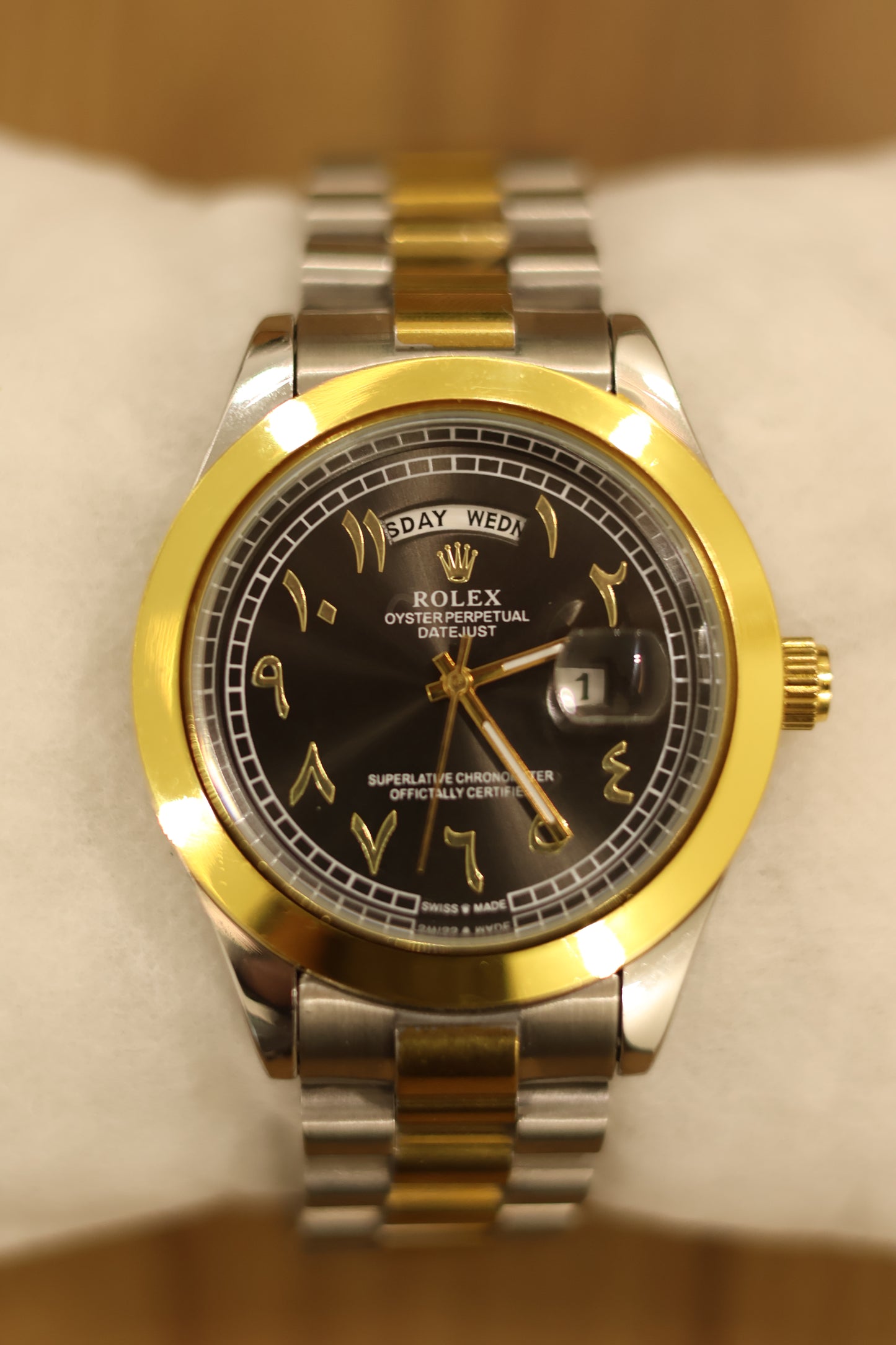 Rolex Classic Day-Date Black Arabic Dial Watch