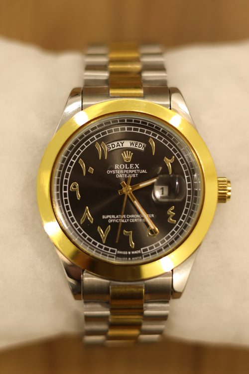 Rolex Classic Day-Date Black Arabic Dial Watch